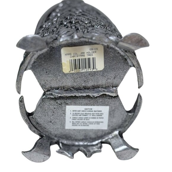 Carson Pewter Christmas Tree Candle Jar Holder Vintage 1997 Holiday Decor - Picture 6 of 10